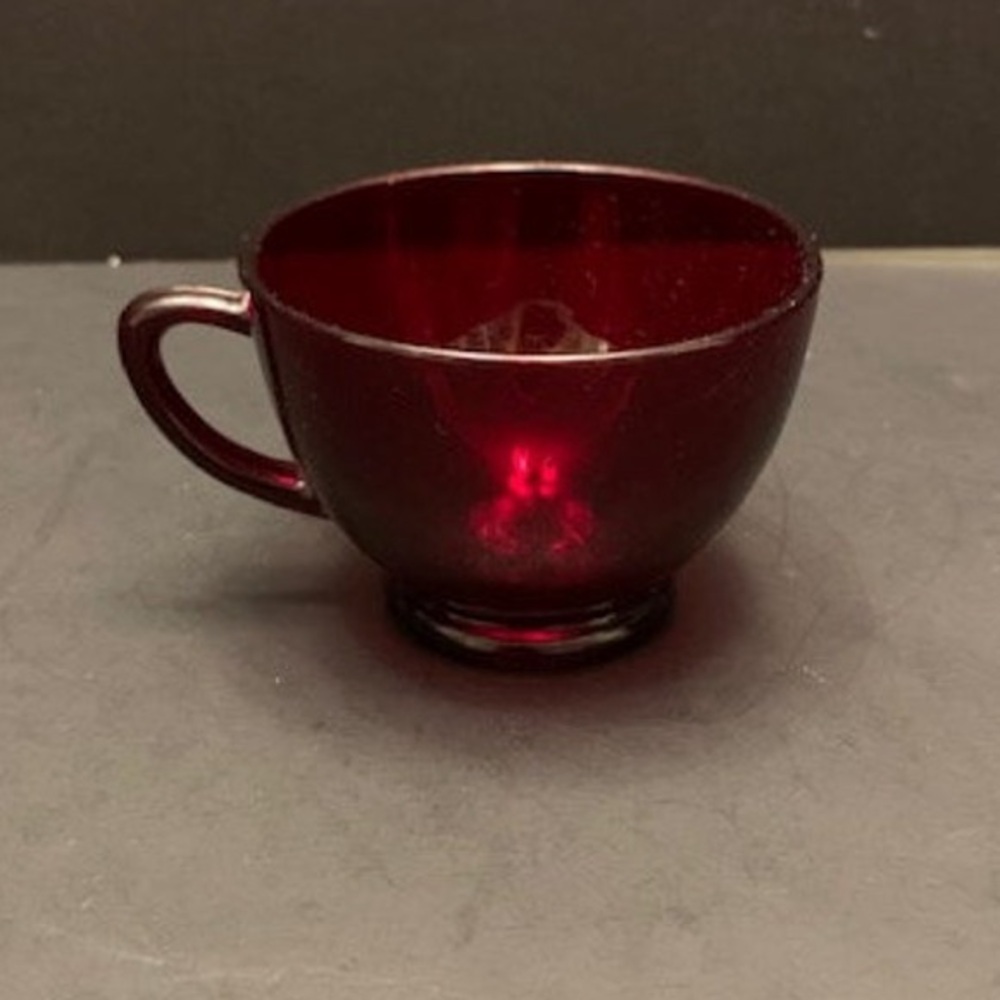 vintage Royal Ruby punch cups or teacups made by Anchor Hocking 6